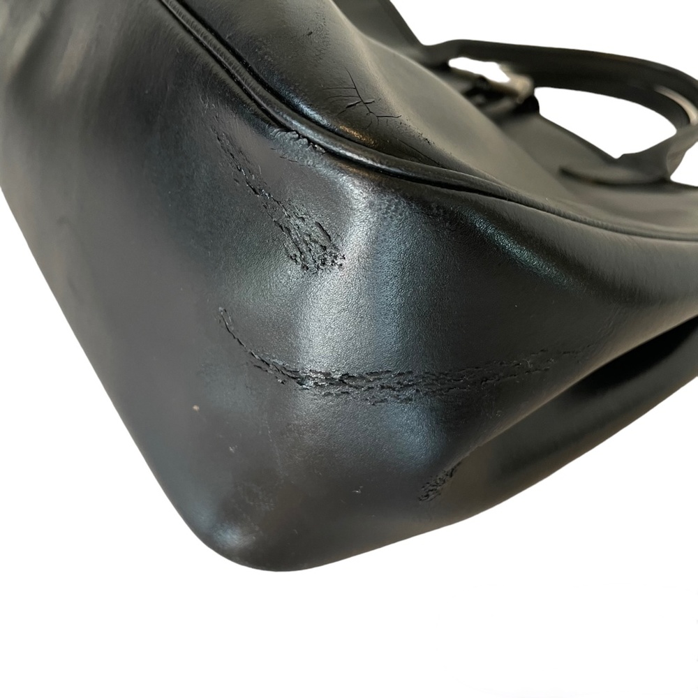 Longchamp Roseau Vintage Smooth Black Leather Hand Bag Satchel Made in France - Picture 8 of 16
